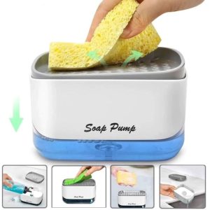White Soap Pump for Kitchen Sink | Refillable Liquid Dispenser