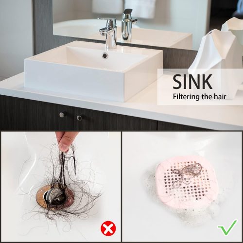 1PCS Silicone Drain Cover with Suction Base – Hair Catcher for Sink & Shower