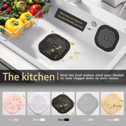1PCS Silicone Drain Cover with Suction Base – Hair Catcher for Sink & Shower
