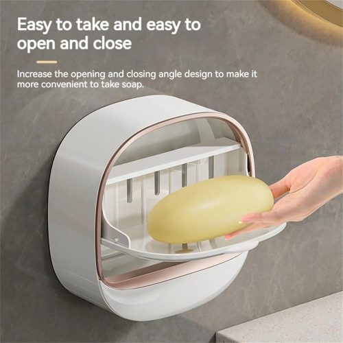Luxury Soap Holder with Drain Tray | Waterproof Soap Dish for Bathroom
