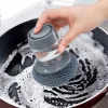 S90179fa5a5a34728a5abcfdda9792ed4U Soap Liquid Pot Scrubber with Dispenser