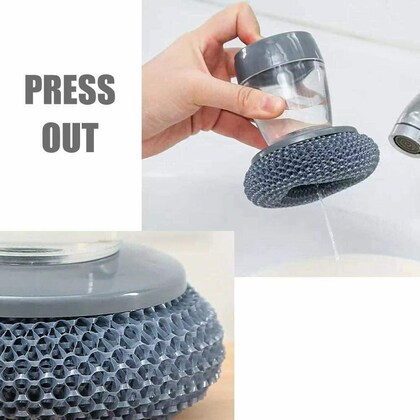 khunt-enterprize-kitchen-soap-dispensing-palm-brush-multifunctional-cleaning-brush-kitchen-bathtub-cleaning-tool-plastic-wet-and-dry-brush-pack-of-1-product-images-orvhkqnpdpj-p605506245-6-202310082105 Soap Liquid Pot Scrubber with Dispenser