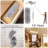 Adjustable Grey Pole Duster with Microfiber Head for Deep Cleaning