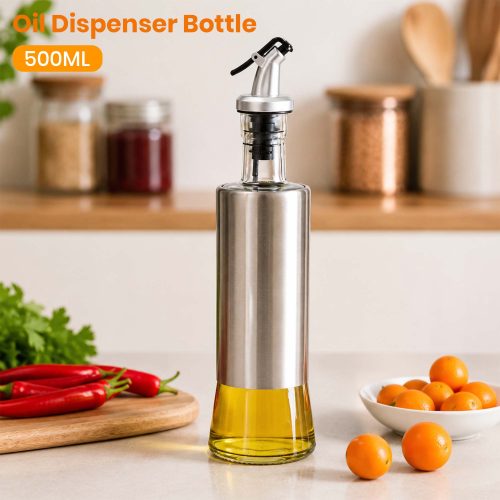 Oil Dispenser Bottle with Pour Spout for Kitchen Cooking & Storage - 1pc