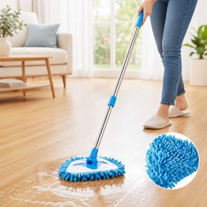 Microfiber Triangle Mop with Extendable Handle for Floor, Wall & Corner Cleaning