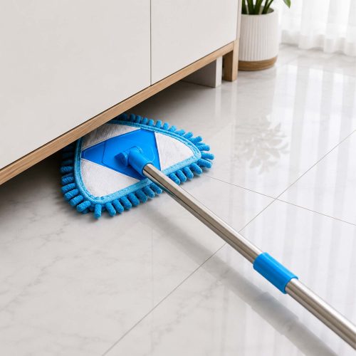 Microfiber Triangle Mop with Extendable Handle for Floor, Wall & Corner Cleaning