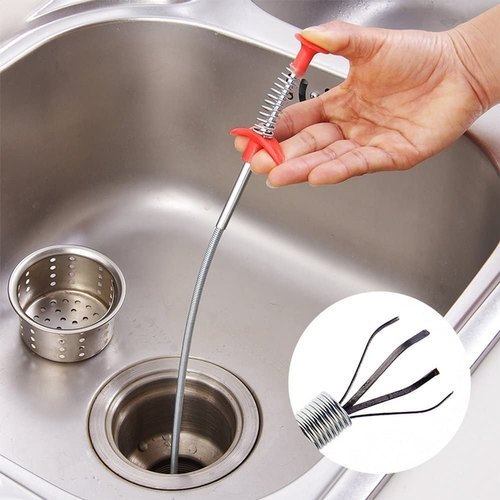1.6m Sink Drain Cleaning Wire - Flexible Pipe Unblocker Tool