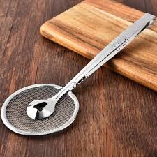 Stainless Steel Fry Spoon Oil Strainer Tong for Kitchen